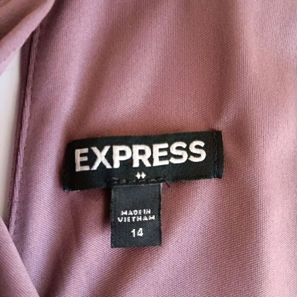 Express Women's Size 14 Purple-Brown Party Dress w/Back Cutout.  Runs small. - Picture 4 of 9